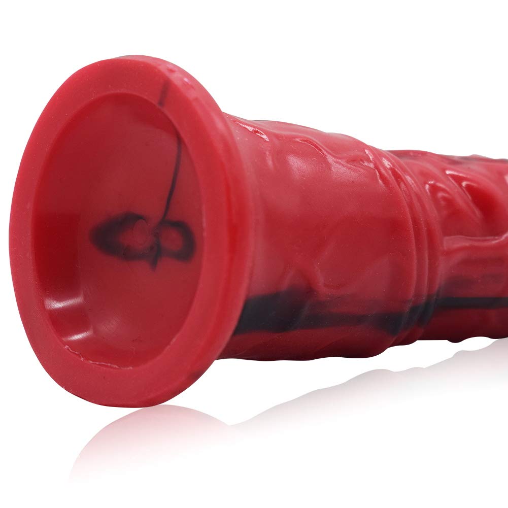 Roluck Giocattolo Sessuale per Uomini e Donne, Dildo Anale Extra Lungo da 27 cm, Stimolatore G-Spot, Dildo a Forma di Cavallo, Massaggiatore Prostatico (Rosso + Nero)