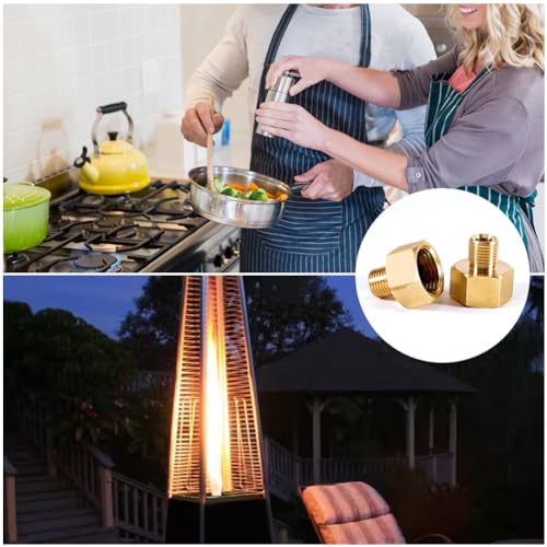 Gas Adapter, 2 Stück Gasflaschen Adapter, 1/2 Rechts auf 1/4 Links, 1/2 Zoll IG x 1/4 Zoll AG, Gasschlauch Adapter Verbinder für Gaskocher, Campingkocher, Hockerkocher, Gasherd, LPG