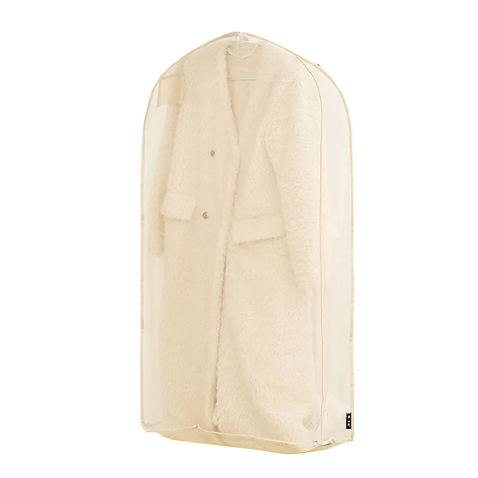 vfdaSWQQ Coat hanger cover, 3D, Organza Transparent Clothes Bag with Zipper, Suitable for Thick(Beige,60 * 17 * 110cm/24 * 7 * 43in)