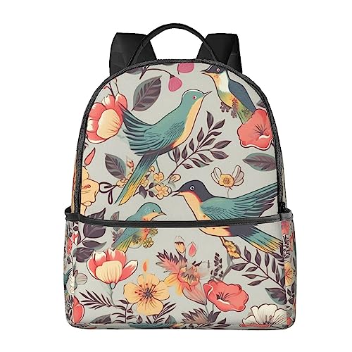 Sac à dos de voyage oiseaux et fleurs l'élégance du noir pour le travail
