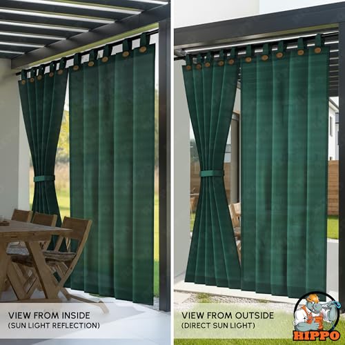 Image of HIPPO HDPE Outdoor Loop Curtains Sun Blocking, UV Protection, Light-Filtering for Garden Balcony Curtain, 150 GSM (Light-Grey, 3FTX9FT, 1PC)