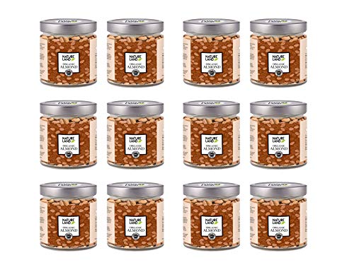 Image of Natureland Organics Almonds 250 Gm (Pack of 12), Healthy Organic Dry Fruits - Total 3 kg