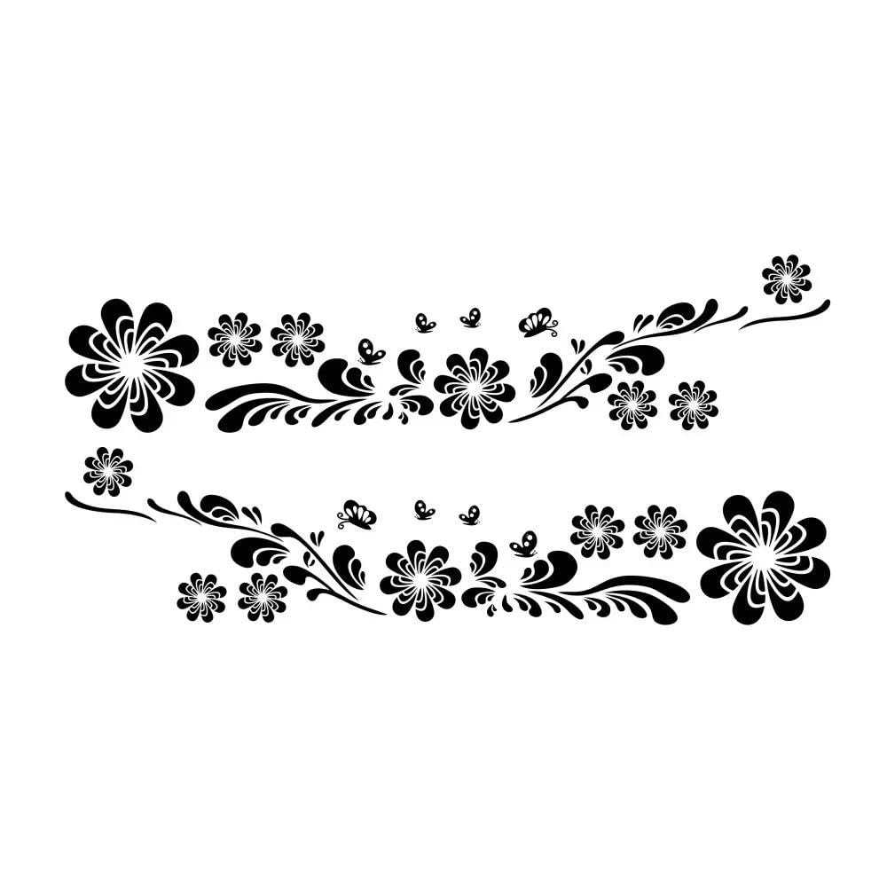 Decalcomanie per Auto 2 Adesivi per Auto con Grafica Grafica, Vinile Decorativo Fai da Te su Entrambi I Lati della Porta(Black)
