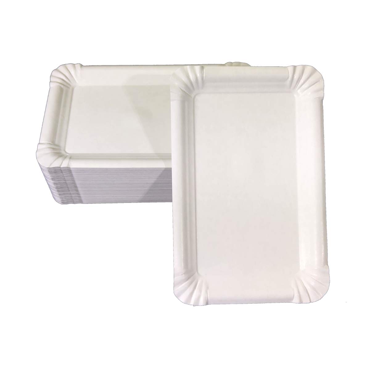 Wimex 100 Flat Paper Plates White Square 13 x 20 cm
