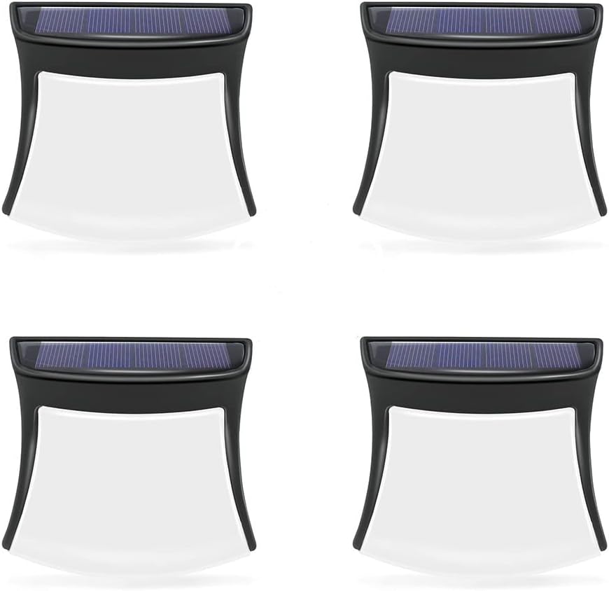Tempo Solar Lights Outdoor, 4 Pack Solar Powered Lights IP65 Waterproof, Solar Security Lights with 1300mA Rechargeable Battery for Garden,Front Door,Yard,Garage,Patio,Pathway(White)