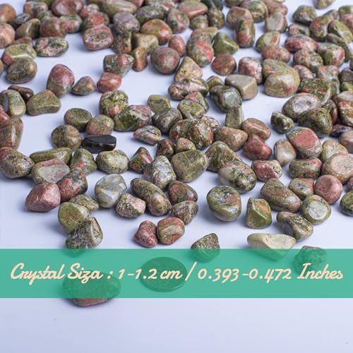 Image of Polished Unakite Crystal Set, 0.4 inch, 128 Pcs - Handpicked Tumbled Stones and Crystals Bulk for Healing, Reiki, Meditation, Witchcraft and Home Decor