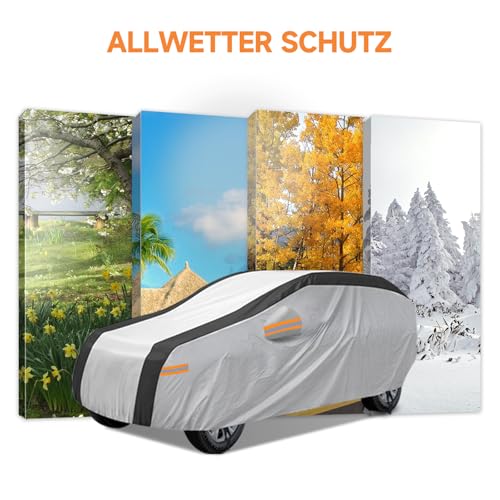 NEVERLAND Auto Abdeckung Outdoor Winter SUV - Auto Abdeckplane SUV Autogarage Schutz vor Regen & Staub Auto Schutzhülle Reflexionsdesign Oxford Cloth 2000PA XL 510x200x180CM