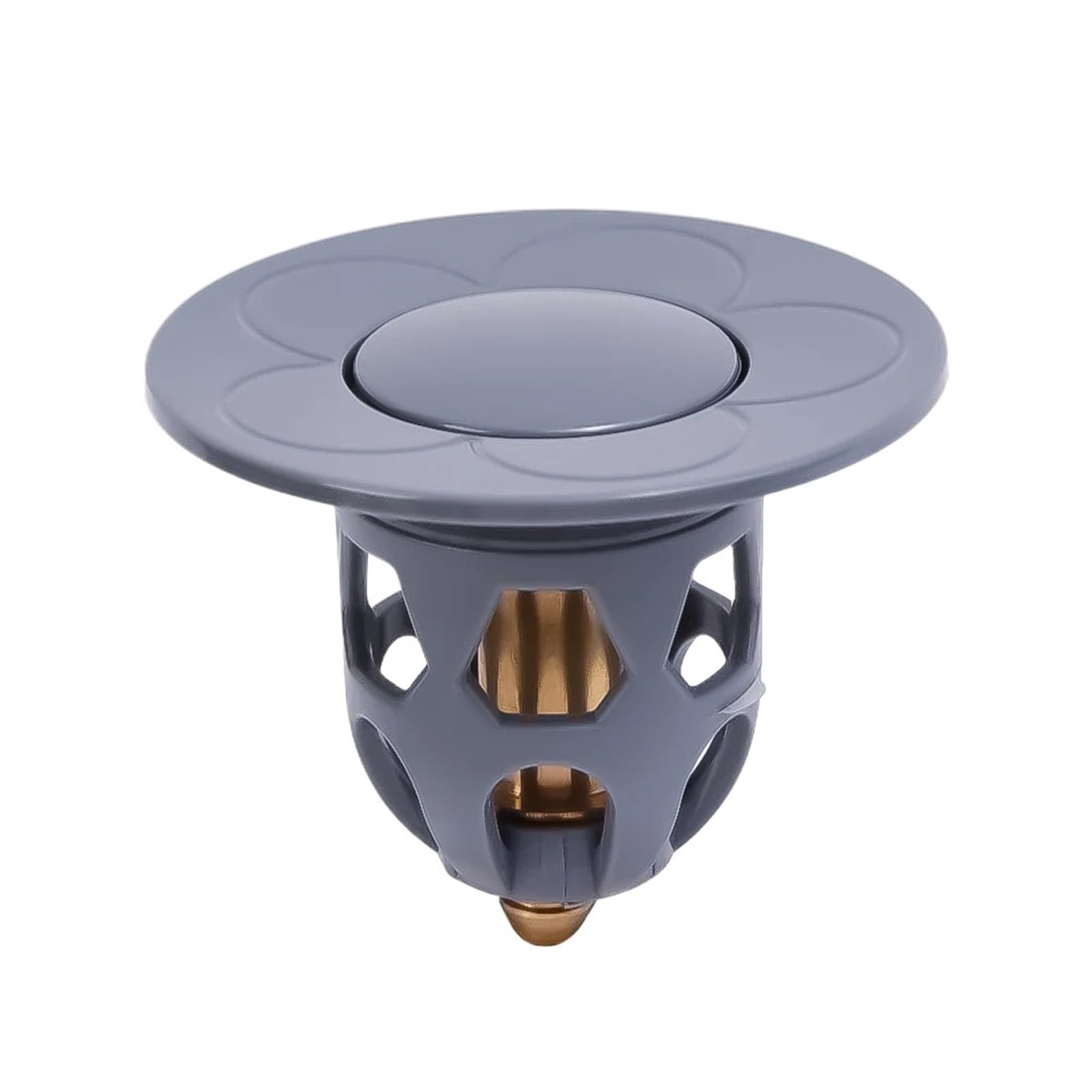 Basin Sink Pop Up Drain Drain Stopper Pop-Up Bounce Core Basin Filter Bathroom Shower Sink Hair Catcher Strainer Hardware Accessories(Grey-A)