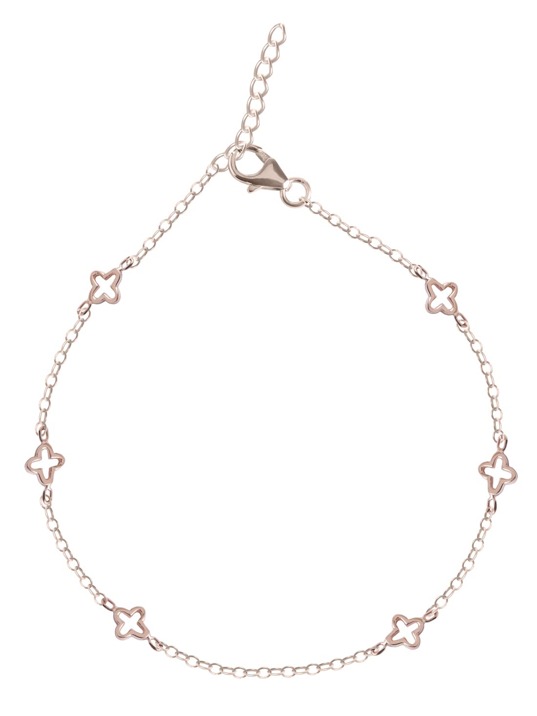 clara 925 Sterling Silver Rose Gold Plated Anklet Payal (Single) | Adjustable Chain | Gift for Women and Girls-picture-35