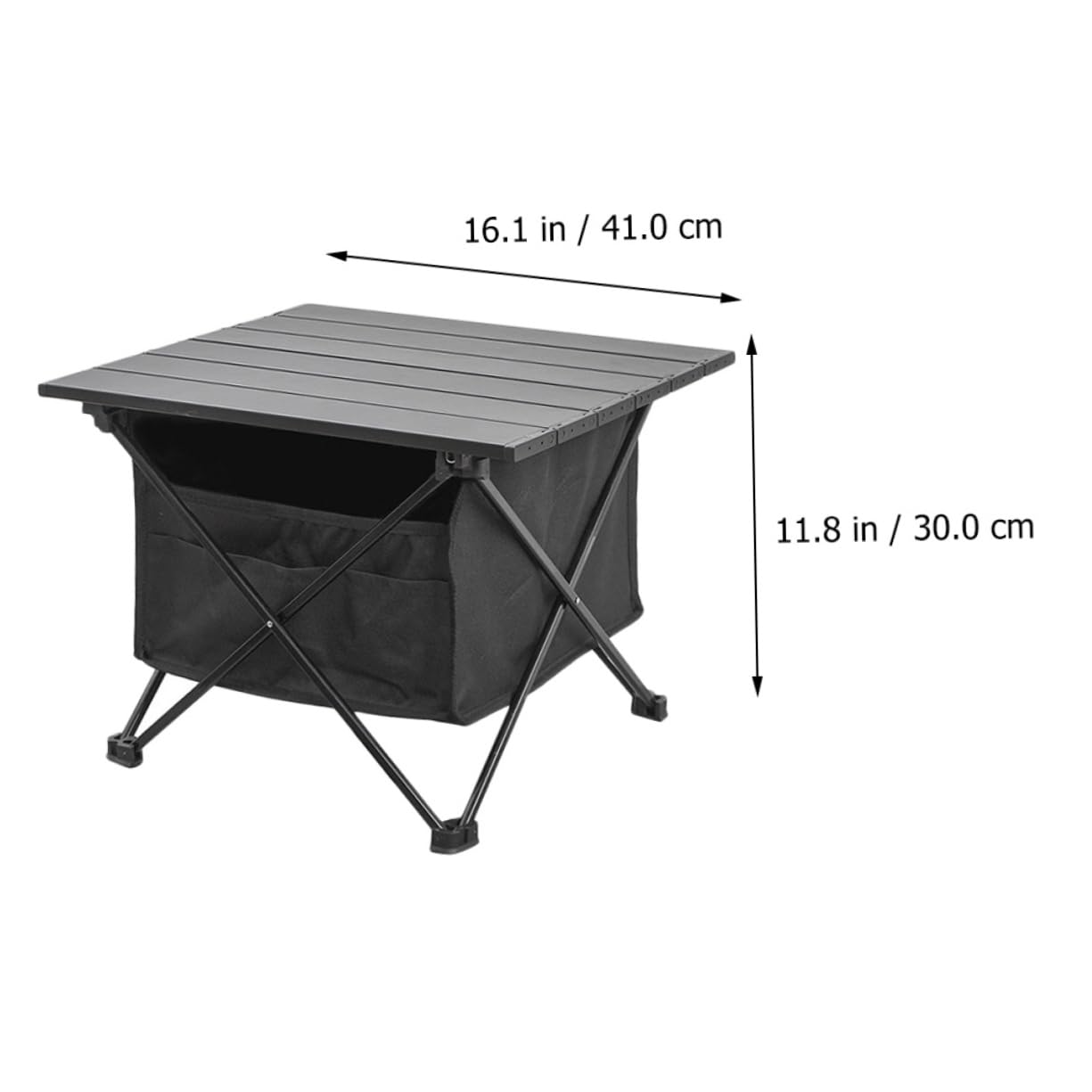 HEMOTON Tavolo Pieghevole da Campeggio Borsa Oxford e Struttura in Lega di Alluminio Stabile, Tasca Frontale, per Barbecue e Picnic All'aperto