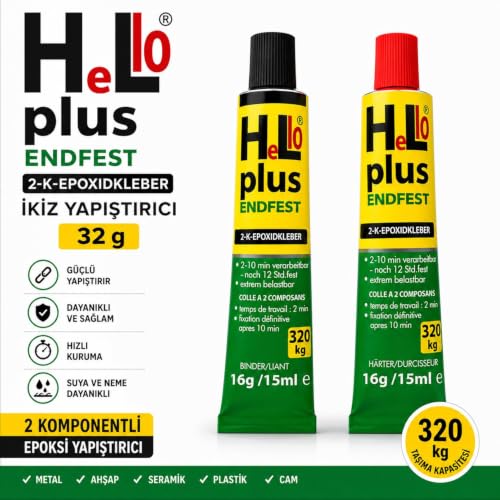 İkiz Yapıştırıcı 32 g Güçlü Hızlı Kuruyan Çift Bileşenli Metal Plastik Ahşap Seramik Yapıştırıcı