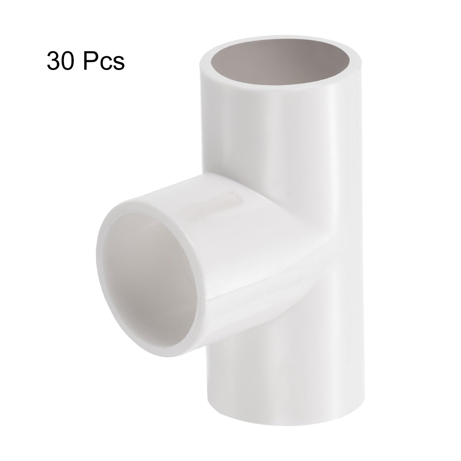 QUARKZMAN Acoplador de Tubo de PVC en Forma de T para Conducto, Conector de Acoplamiento de 3 Vías, Color Blanco, 16 mm, para Conducto Eléctrico de Jardín, Paquete de 30