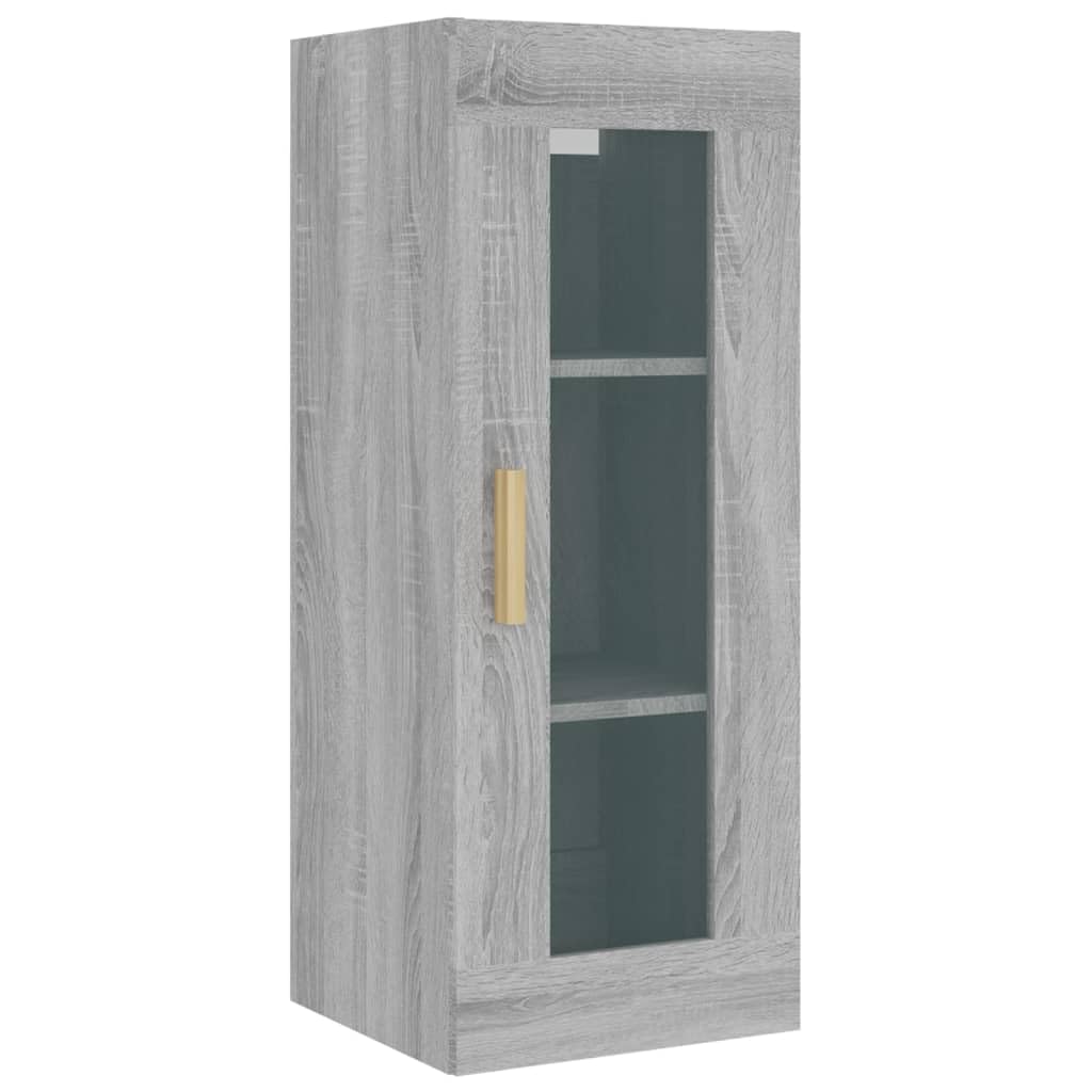 Moderna estantería de pared para salón gris Sonoma ideal para organizar copas