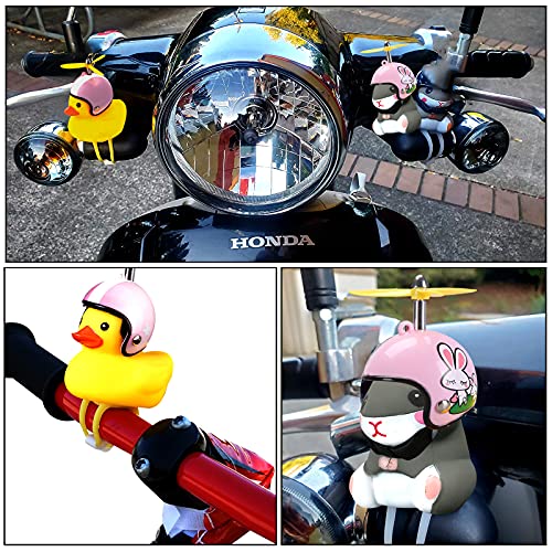 Videopup 2 Pack Rubber Bike Bell,Pink Purple Duck Helmet,Hamster Pink Rabbit Pattern Bicycle Bell With Led Light #TOP6