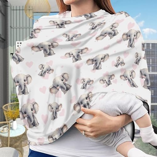 Image of Elephant Nursing Breastfeeding Covers Dust Cover Multi-Purpose Infant Stroller Cover Breastfeeding Scarf Privacy Protection Sun-Proof Stroller Canopy Covers