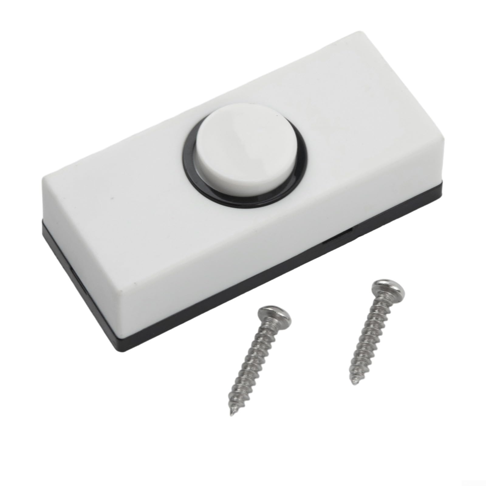 Modern Surface-Mount Doorbell Push Button – Hardwired Electric Bell Switch, 55x24x15mm, White Plastic, For Home Office Hotel Hospital Use