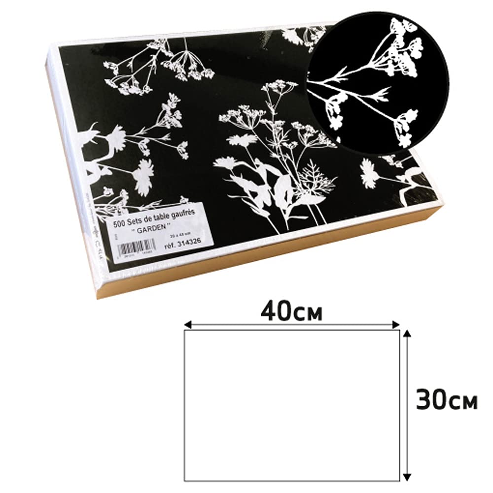 Cogir 314326I Pro Nappe - Manteles Individuales Desechables (500 Unidades, 30 x 40 cm, Acabado Satinado, Textura Satinada, diseño de jardín)