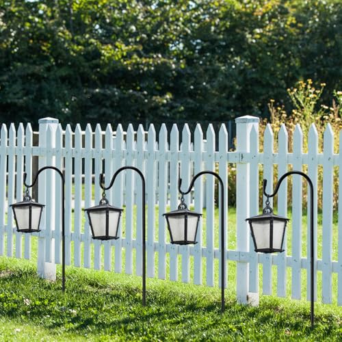 Image of 12 Pcs 24 Inch Shepherds Hook for Outdoor Adjustable Bird Feeder Pole Metal Steel Shepard Hooks for Hummingbird Stand Feeder Pole for Garden Plant, Lantern, Hanging Wedding Decor