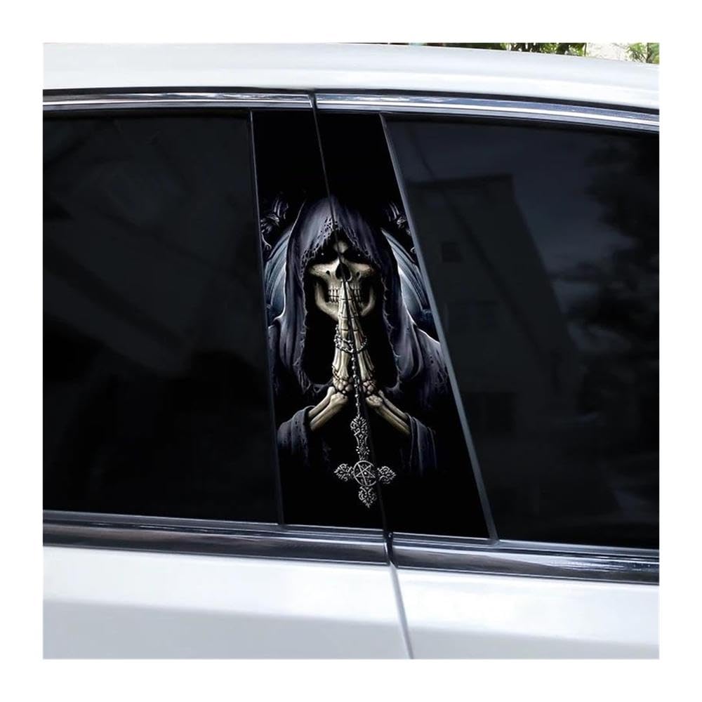 Body Parts 2pcs Horror Skull Car B-Pillar Decals(L)