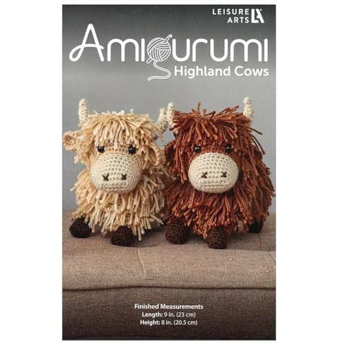 LEISURE ARTS Highland Cows Amigurumi Pattern –...