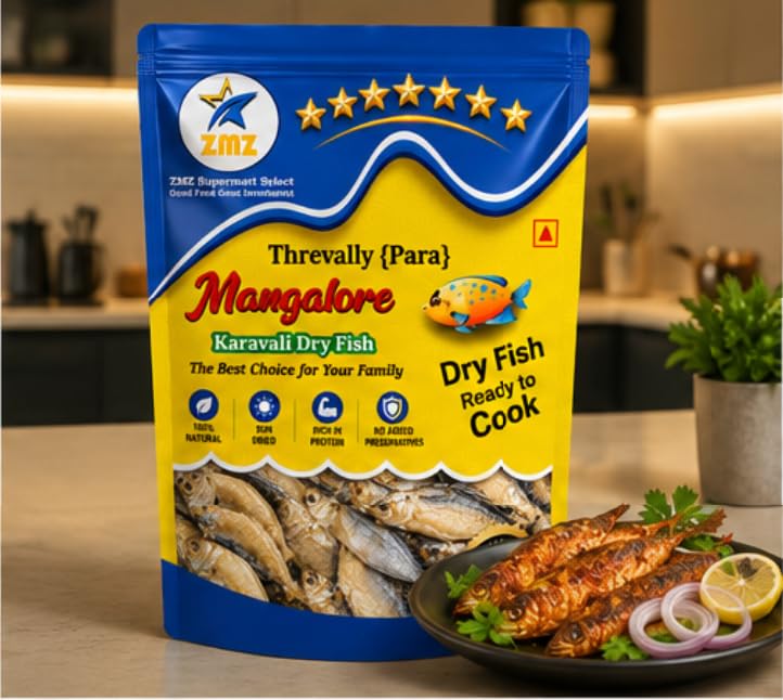 Dried Threvally Fish Snack Rich in Protein Seafood Snack Natural Smoke Flavour Freshly 700g Pack of 2-image-48