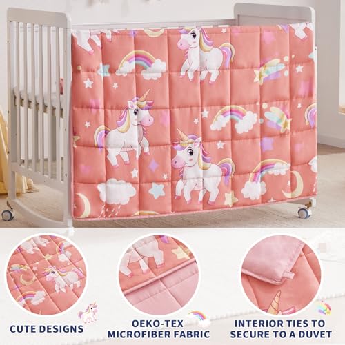 anfie Weighted Blanket Kids(40"x60" 10lbs) Weighted Blanket Cooling Blanket for Sleeping,Throw Size Breathable Blanket with Premium Glass Bead(Red Unicorn)