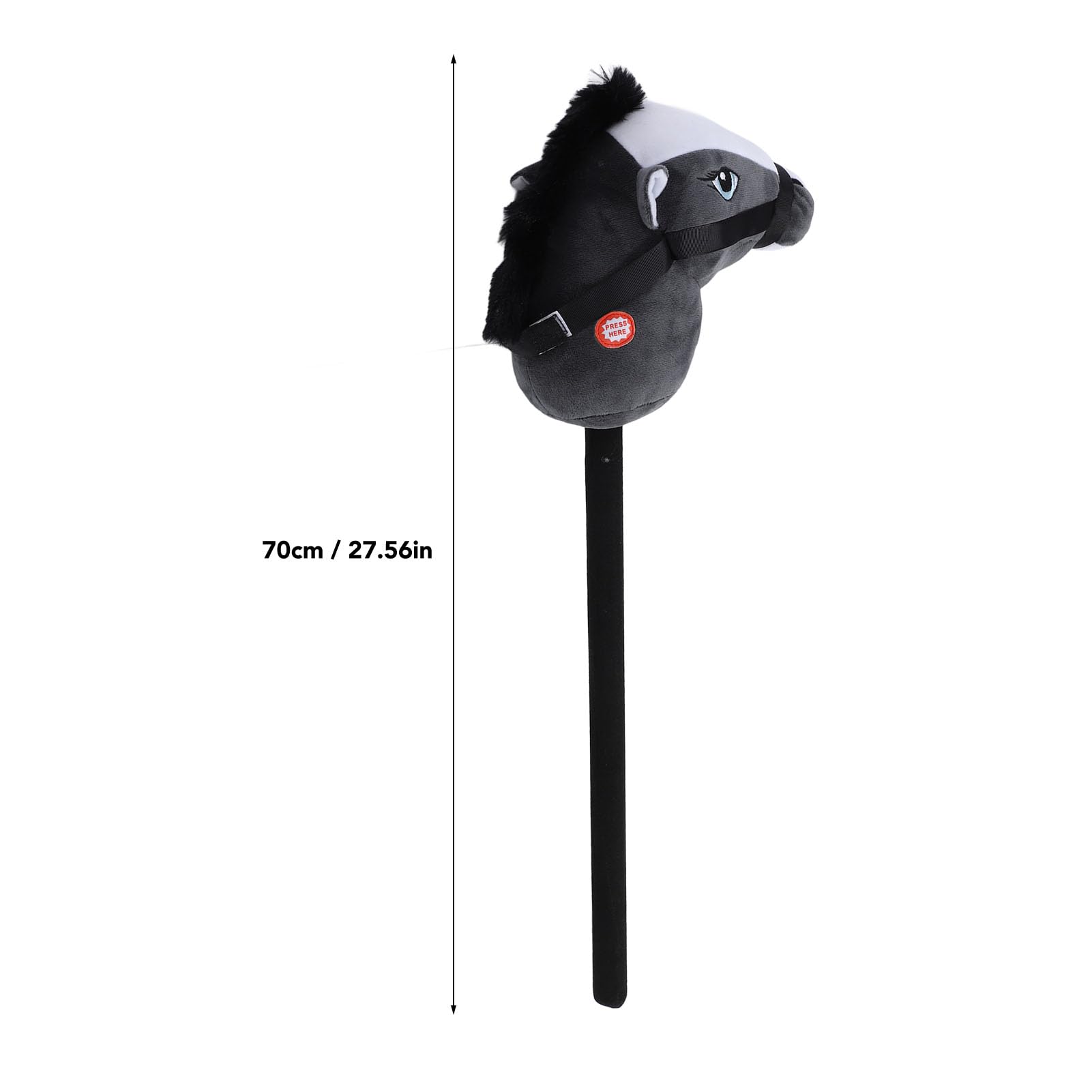 Konik Hobbystyczny, Zabawka na Patyku, Plusz i Kreskówka z PVC, Symulowany Ręcznie Wykonany koń Hobbystyczny dla Dzieci do Zabawy na świeżym Powietrzu (BLACK)