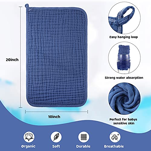 Tatuo 8 Pcs Baby Muslin Bibs & Burp Cloths 6 Absorbent Layer 100% Cotton Unisex Baby Bibs for Drooling and Teething3