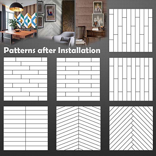 3D Wall Panels FRP Faux Stone Wallpanel for Tv Walls, Sofa Background, Wall Art Decorative Extrior and Interior Wall Tiles (1 Box Wood Wall Panel, Grey Combination)