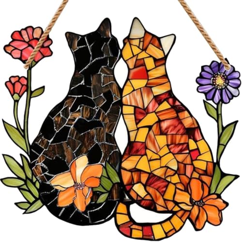 SURALIN Acchiappasole,Prisma,Acchiappasole di Cristallo Gatto,Sun Catchers