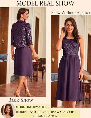 GRACE KARIN 2025 Mother of The Bride Dresses Wedding Guest Party Dress Two Piece Dress3