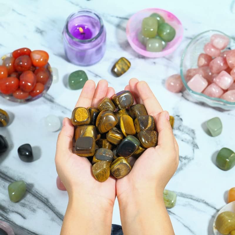 Miniatura 6 de Juego de piedras pulidas de 1 libra, cristales y piedras curativas, piedras preciosas y cristales, piedras pulidas y cristales a granel, piedras