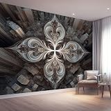 Poster Decorativo da Parete Colorato Quadro su Tela 200 x 140 cm Stampa Moderna per Soggiorno Camera Ufficio Motivo Astratto Architettura Urbana Vortice Wall Art Non Adesivo