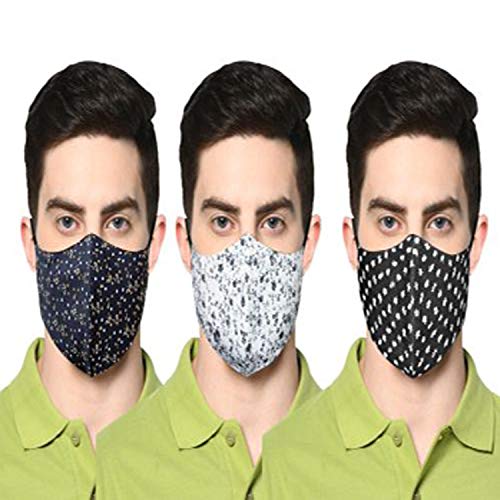 TNG MultiColored 100 Cotton Printed Face Mask (Pack of Three)MaskC