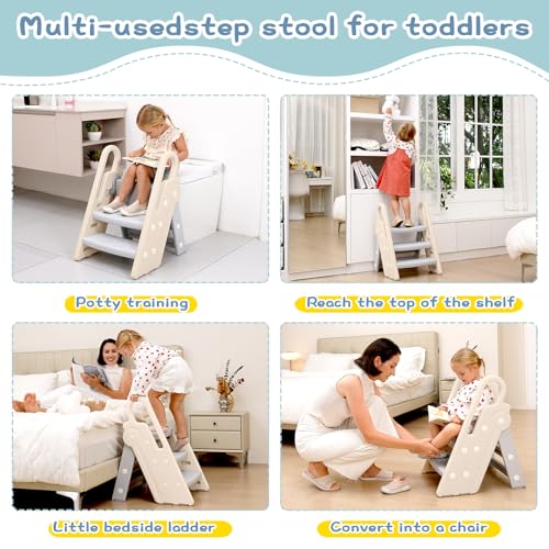 Guzoea B0D6BLLH1F Toddler Step Stool Foldable thumb #6