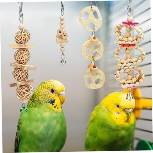Jouets pour perroquets calopsittes et perruches : kit accessoires de cage suspendus