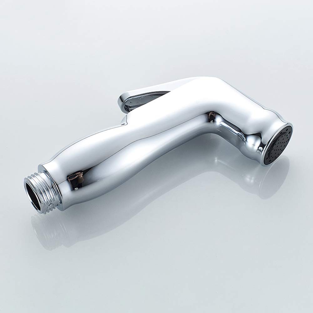 Toilette Bidet Spray, Bidet Pulvérisateur en Laiton Chromé Kit Mitigeur Douchette à Main Mural Kit Douchette WC pour Toilette avec Eau Chaude et Froide, Tuyau Flexible pour Hygiène