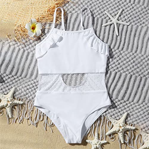 Girls' One-Piece Swimsuit with UPF 50+ Sun Protection Quick Drying Solid Color Suit Beach Swimwear Bathing Suit3