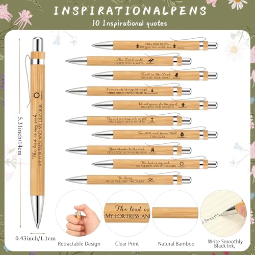 Image of Engrowtic 10 Sets Christian Gift Bulk for Church Inspirational Religious Spiral Bible Verse Prayer Notebook with Sticky Note Pen for Study Group Member Back to School Teacher Vbs Sunday School (Kraft)