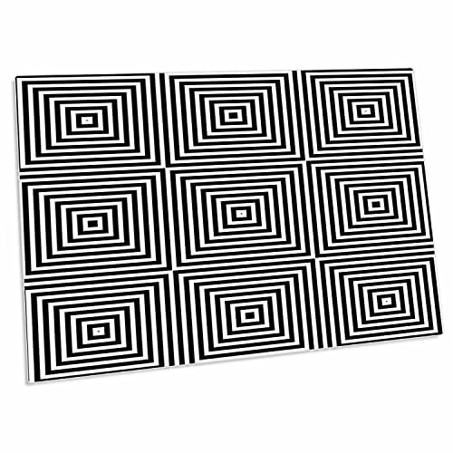 3dRose Pad para Escritorio Ilusión Óptica Blanco y Negro L