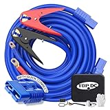 TOPDC Jumper Cables with Quick Connect Plug 1 Gauge 25 Feet 700Amp Heavy Duty Booster Cables (1AWG x 25Ft)