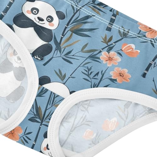 Wusikd Cute Panda Girls' Underwear Cotton Leaves Girls Briefs Soft Toddler Underwear 2T4