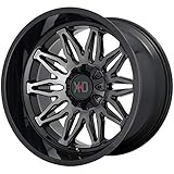 XD Wheels Xd859 Gunner Gloss Black MACHINED with Gray Tint Wheel with Alloy Steel (22 x 10. inches /6 x 106 mm, -18 mm Offset)