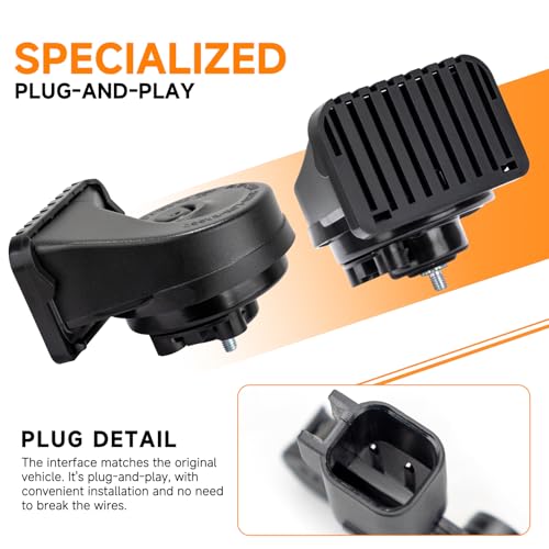 Image of Car Horn for Ford F150 Explorer Mustang /GMC /Chevrolet /Ram /Tesla 12V 130dB Dual Tone Electric Snail Auto Horn Waterproof