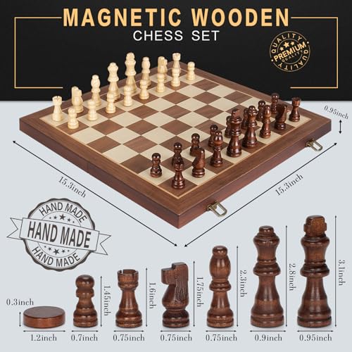Jumlys GJXQ-2IN1 2 In 1 Magnetic Chess Set & Checkers Board Game thumb #4