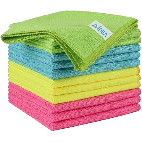 AIDEA 12 Pack Reusable Microfibre Cleaning Cloths Cover