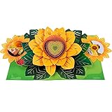 Paper Love Sunflower Pop Up Card, 3D Popup Greeting Cards, For Mothers Day, Fathers Day, Graduation, Spring, Birthday, Any Occasion | With Message and Photo Insert