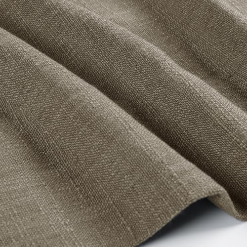 Image of TWOPAGES 42 inch inch W x 45 inch inch L Linen Blend Cafe Curtains for Kitchen Window, Light Filtering Pinch Pleated Tier Curtains, Modern Farmhouse Half Window Curtains for Bathroom, Dim Gray, 2 Panels