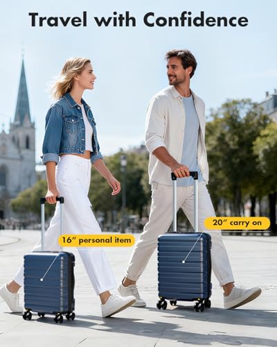 Lekesky 16 Inch Carry On Luggage for Airplanes - Hard Shell Suitcase with TSA Lock, Detachable Spinner Wheels Lightweight ABS Carry On Suitcase for Travel Weekend Trips Men Women,  image 2