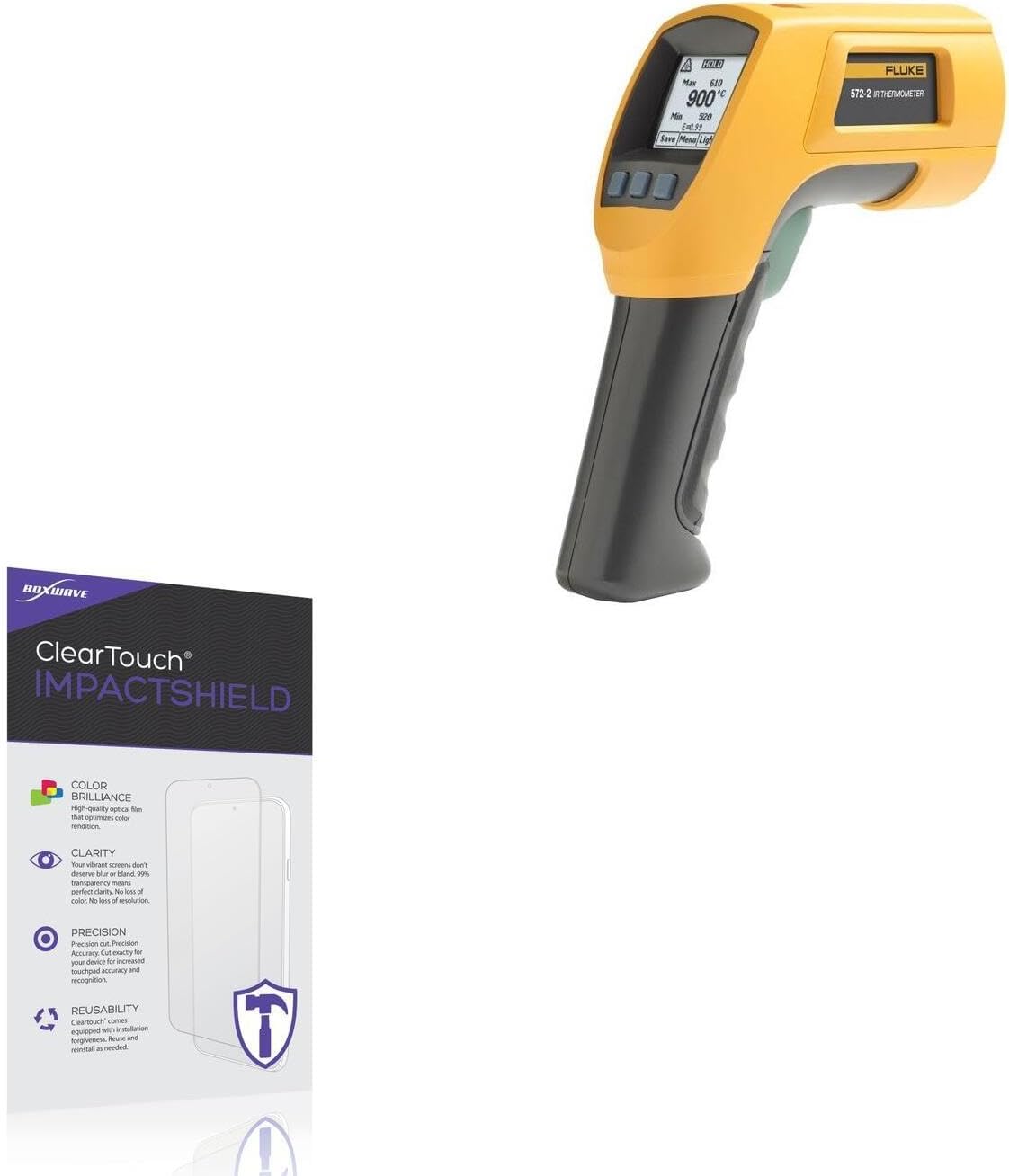 BoxWave Screen Protector Compatible with Fluke 572-2 - ClearTouch ImpactShield (2-Pack), Impenetrable Screen Protector Flexible Film